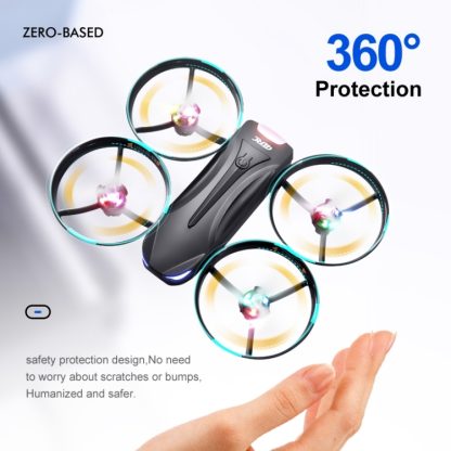 V16 Mini Remote Control Drone with Colorful lights, Model:4K Dual Cameras - Image 3