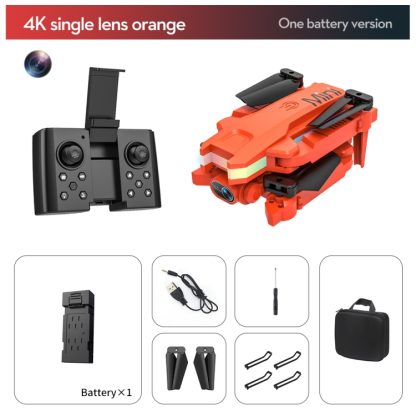 LSRC-XT8 4K HD Wifi FPV RC Drone Foldable Quadcopter, Model:Single Camera(Orange) - Image 3