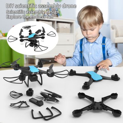 JJR/C H108 DIY Assembly RC Drone 360 Degree Flip Kids RC Toys, Model:No Camera(Blue) - Image 2