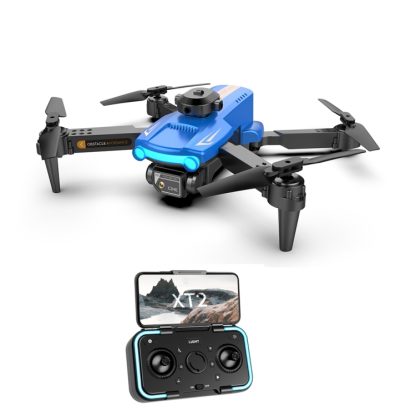 LSRC-XT2 Dual Camera Four-Sided Obstacle Avoidance Foldable Aircraft, Specification:1080P(Blue)