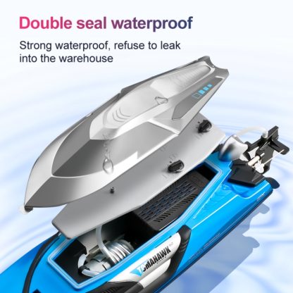 S2 Waterproof High Speed RC Speedboat Toy Boat(Blue) - Image 3