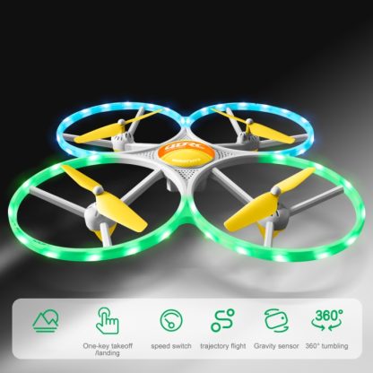 V7 Lighting Edition Four-Axis Remote Control Aircraft Drone, Specification:Without Camera(Yellow) - Image 2