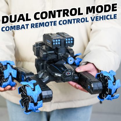 DM-518 Four-wheel Battle Blooming Tire Spray Remote Control Car, Specification:Dual Control Soft Bomb(Blue) - Image 3