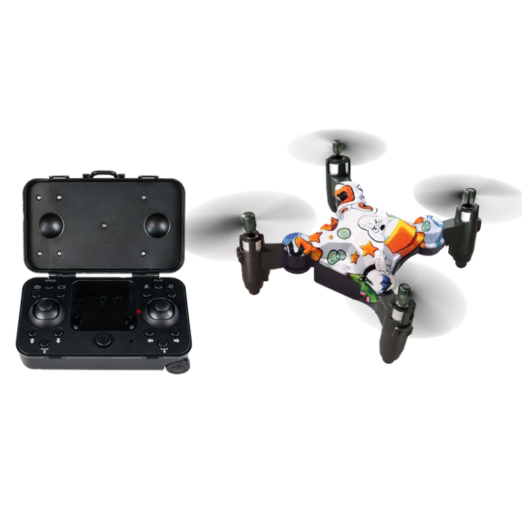 DH-120 Luggage Mini Folding Quadcopter RC Air Vehicle Drone, Specification:Standard Without Lens(Graffiti)