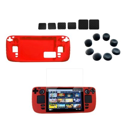 For Steam Deck Shockproof Silicone Game Console Protective Case(Red)