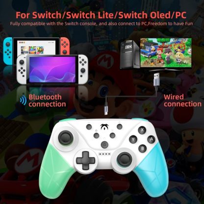 788 Bluetooth 5.0 Wireless Game Controller for Nintendo Switch(Green Blue) - Image 2