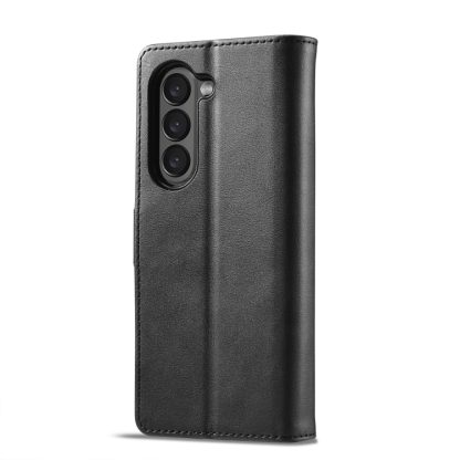 For Samsung Galaxy Z Fold5 5G LC.IMEEKE Calf Texture Leather Phone Case(Black) - Image 3