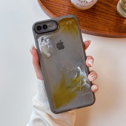 For iPhone 8 Plus / 7 Plus Oil Painting Electroplating TPU Phone Case(Grey) - Image 3