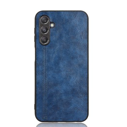 For Samsung Galaxy M34 5G Cow Pattern Sewing Back Cover Phone Case(Blue) - Image 2