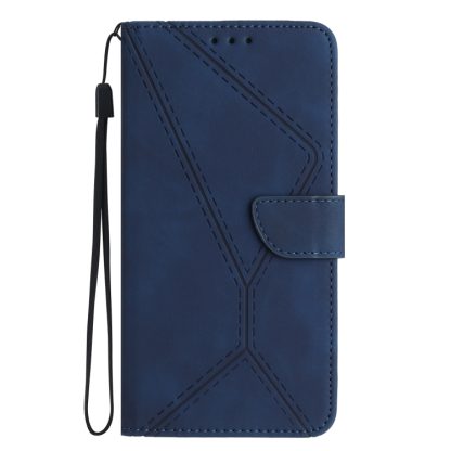 For iPhone 13 Stitching Embossed Leather Phone Case(Blue) - Image 2