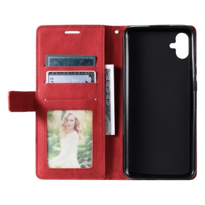 For Samsung Galaxy A04e /F04 Skin Feel Splicing Horizontal Flip Leather Phone Case(Red) - Image 3