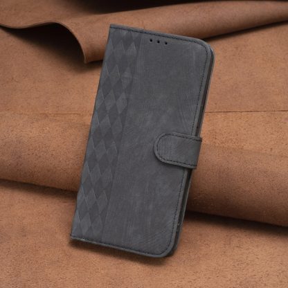 For Samsung Galaxy A24 4G Plaid Embossed Leather Phone Case(Black) - Image 2