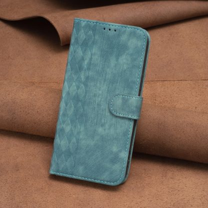 For Samsung Galaxy S24 Ultra 5G Plaid Embossed Leather Phone Case(Green) - Image 2