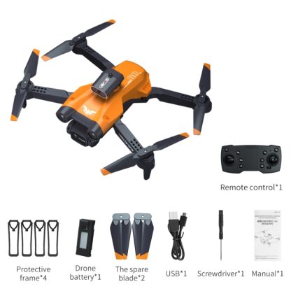 JJR/C H106 8K Dual Camera Optical Flow Four-sided Obstacle Avoidance RC Drone, Model:Type B with ESC(Orange) - Image 2