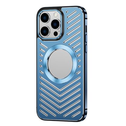 For iPhone 13 Pro MagSafe Magnetic Metal Cooling Phone Case(Sierra Blue)