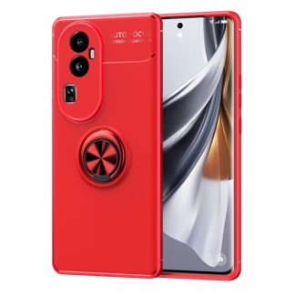 For OPPO Reno10 Pro China Metal Ring Holder TPU Phone Case(Red)