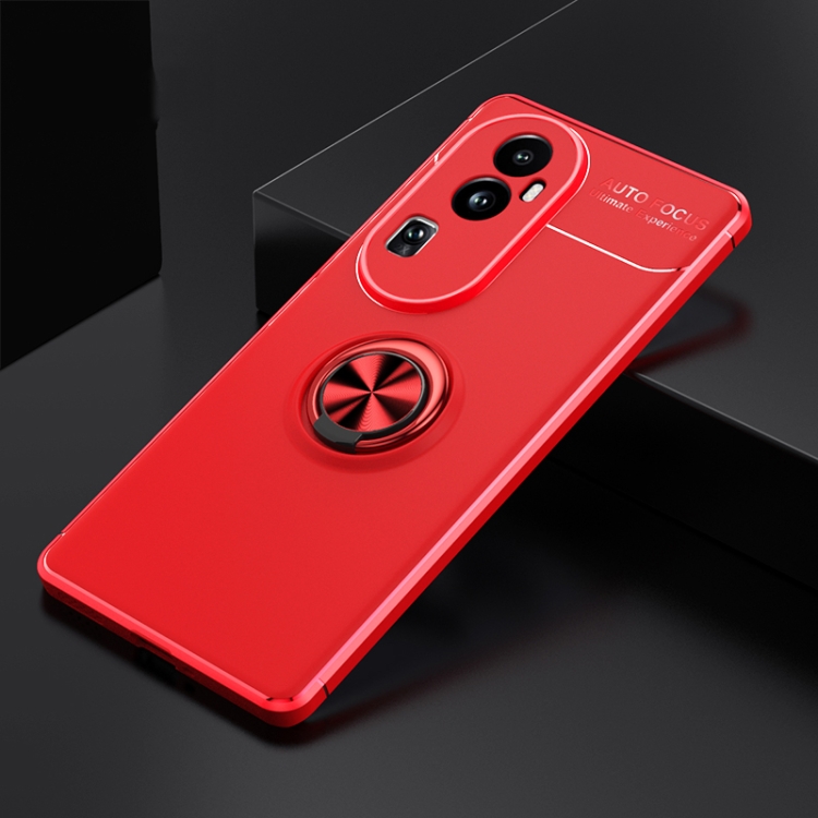 For OPPO Reno10 Pro China Metal Ring Holder TPU Phone Case(Red) - Image 2