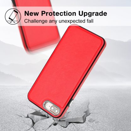 For iPhone 6s Plus / 7 Plus / 8 Plus Leather Texture Full Coverage Phone Case(Red) - Image 3