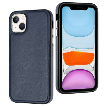 For iPhone 13 Leather Texture Full Coverage Phone Case(Blue) - Image 2