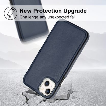 For iPhone 13 Leather Texture Full Coverage Phone Case(Blue) - Image 3