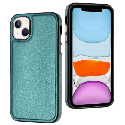 For iPhone 14 Plus Leather Texture Full Coverage Phone Case(Green) - Image 2