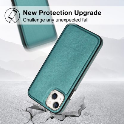 For iPhone 14 Plus Leather Texture Full Coverage Phone Case(Green) - Image 3