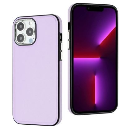 For iPhone 14 Pro Max Leather Texture Full Coverage Phone Case(Purple) - Image 2