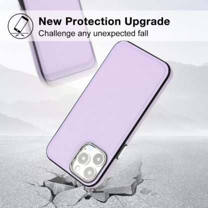 For iPhone 14 Pro Max Leather Texture Full Coverage Phone Case(Purple) - Image 3