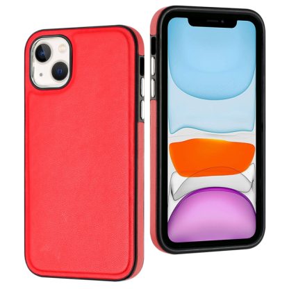 For iPhone 15 Plus Leather Texture Full Coverage Phone Case(Red) - Image 2