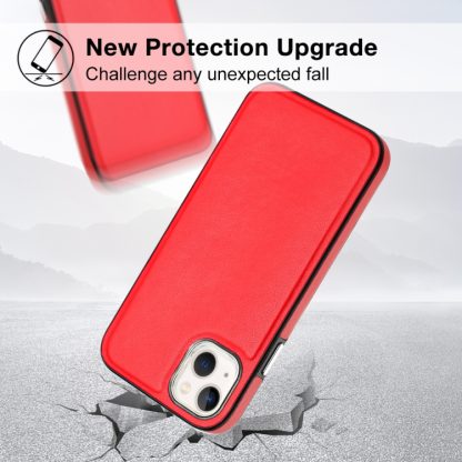 For iPhone 15 Plus Leather Texture Full Coverage Phone Case(Red) - Image 3