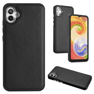 For Samsung Galaxy A04E / F04 / M04 Leather Texture Full Coverage Phone Case(Black)