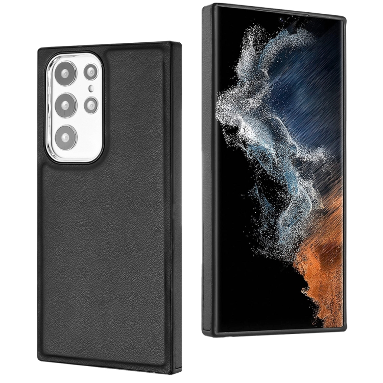 For Samsung Galaxy S22 Ultra 5G Leather Texture Full Coverage Phone Case(Black) - Image 2