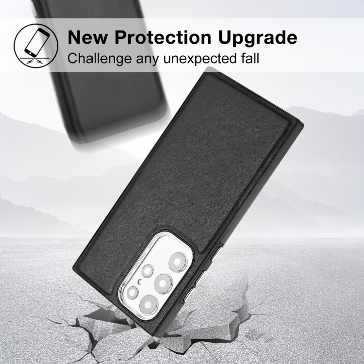 For Samsung Galaxy S22 Ultra 5G Leather Texture Full Coverage Phone Case(Black) - Image 3