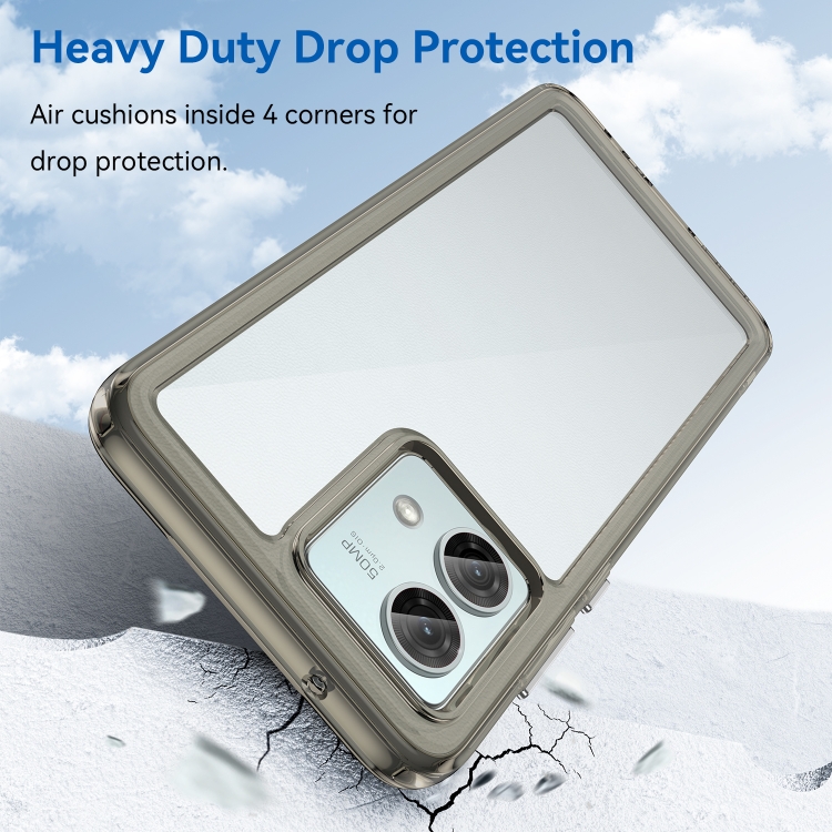 For Motorola Moto G84 Colorful Series Acrylic + TPU Phone Case(Transparent Grey) - Image 3