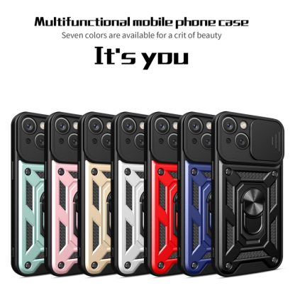 For iPhone 15 Sliding Camera Cover Design TPU+PC Phone Case(Rose Gold) - Image 2