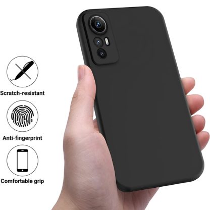 For Xiaomi Redmi Note 12S 4G Pure Color Liquid Silicone Shockproof Phone Case(Black) - Image 2