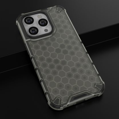 For iPhone 15 Pro Max Honeycomb Phone Case(Black) - Image 2