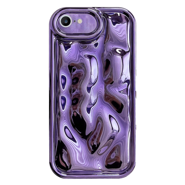 For iPhone SE 2022 /2020 / 8 / 7 Electroplating Meteorite Texture TPU Phone Case(Purple)