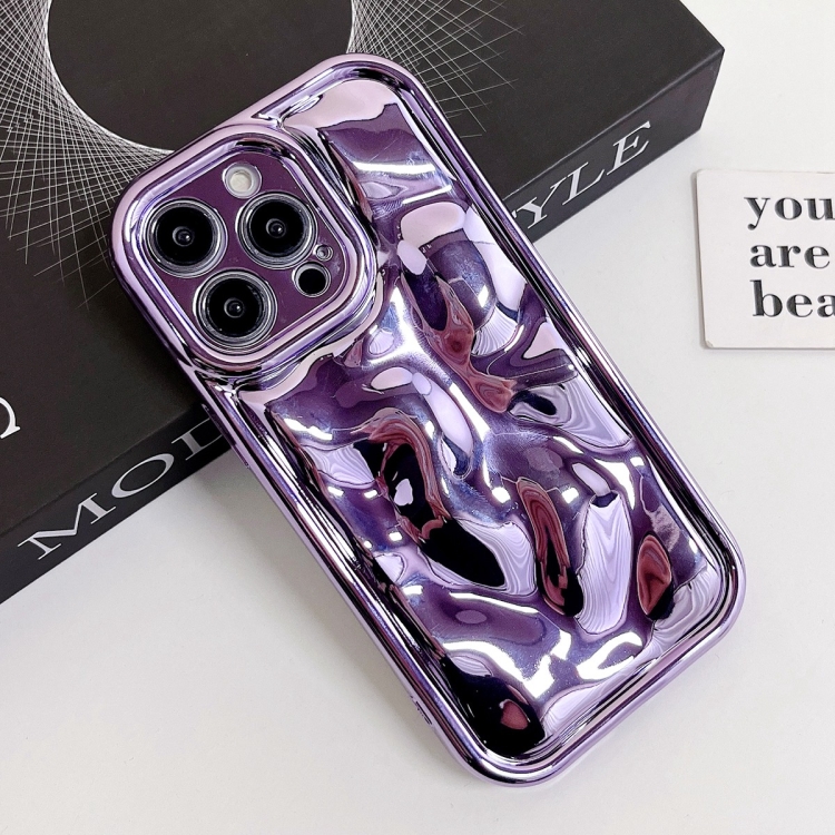 For iPhone SE 2022 /2020 / 8 / 7 Electroplating Meteorite Texture TPU Phone Case(Purple) - Image 2