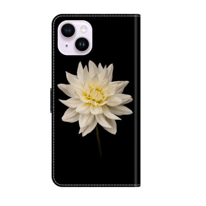 For iPhone 14 Plus Crystal 3D Shockproof Protective Leather Phone Case(White Flower) - Image 3