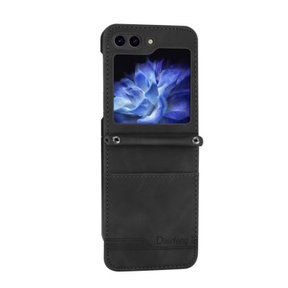 For Samsung Galaxy Z Flip5 Dierfeng Dream Line TPU + PU Leather Phone Case(Black) - Image 2