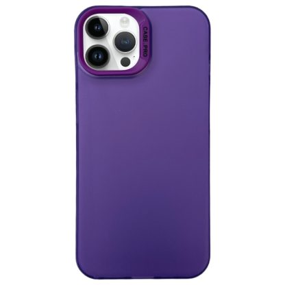 For iPhone 14 Pro Semi Transparent Frosted PC Phone Case(Purple)