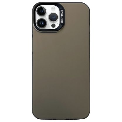 For iPhone 14 Pro Max Semi Transparent Frosted PC Phone Case(Brown)