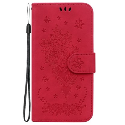 For OPPO A38 4G / A18 Butterfly Rose Embossed Leather Phone Case(Red) - Image 2