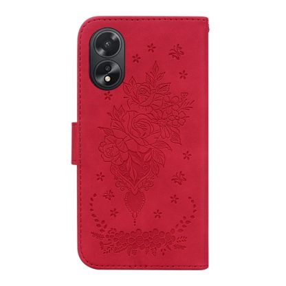 For OPPO A38 4G / A18 Butterfly Rose Embossed Leather Phone Case(Red) - Image 3