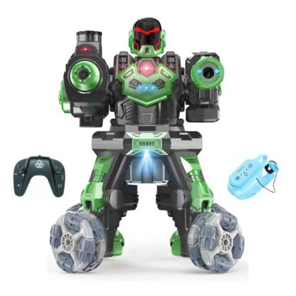 JJR/C R26 2.4G Remote Control Smart Battle Spray Robot, Specification:Double Control(Green)