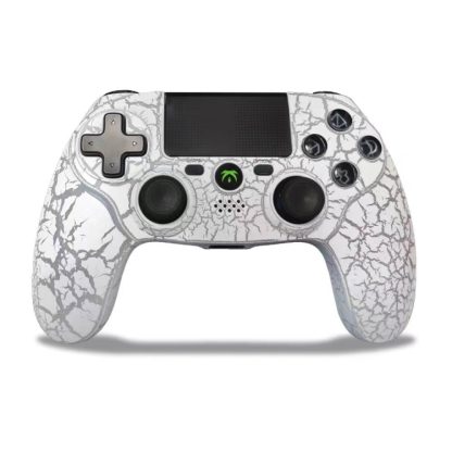 Crack Pattern RGB Light Wireless Game Controller for PS4 / PC / Android / iOS(White)