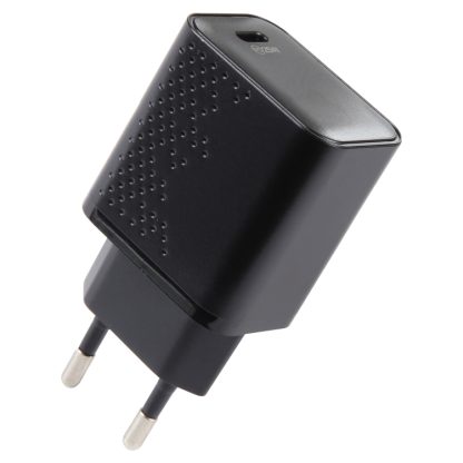 LZ-105PD 25W USB-C / Type-C Ports Dot Pattern Travel Charger, EU Plug(Black)