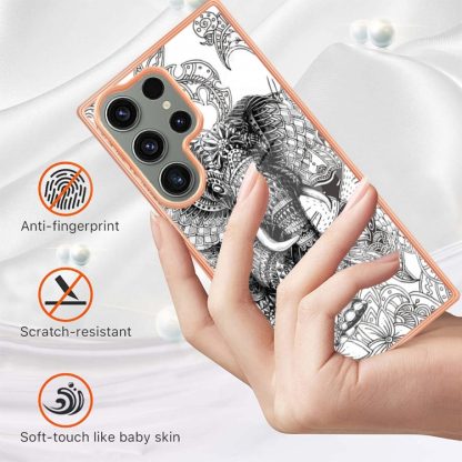 For Samsung Galaxy S23 Ultra 5G Electroplating Marble Dual-side IMD Phone Case(Totem Elephant) - Image 2