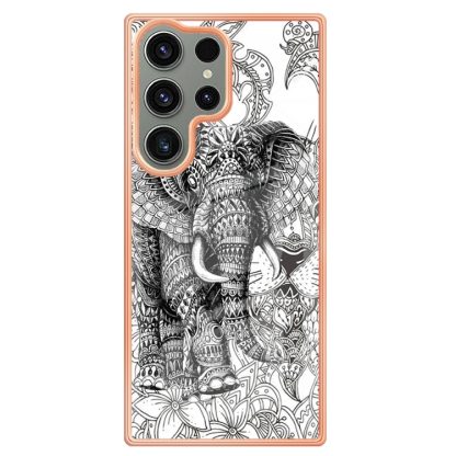 For Samsung Galaxy S23 Ultra 5G Electroplating Marble Dual-side IMD Phone Case(Totem Elephant) - Image 3